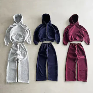 男士超大重磅拉鍊棉質運動服 · 2