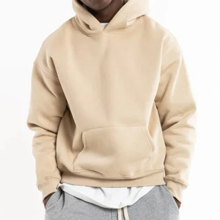 Sweat à capuche zippé oversize en coton épais pour homme · 1