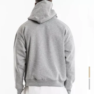 Sweat à capuche zippé oversize en coton épais pour homme · 3