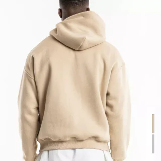 Sweat à capuche zippé oversize en coton épais pour homme · 4