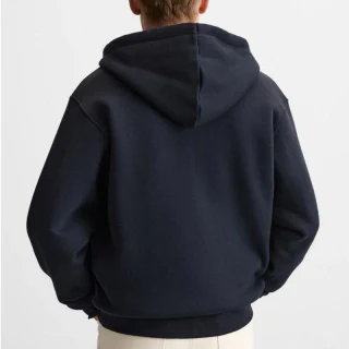 Übergroßer, schwerer Herren-Kapuzenpullover aus Baumwolle mit Reißverschluss · 6