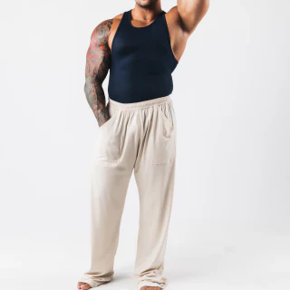 Canotta slim da uomo in cotone/elastan · 2