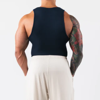 Canotta slim da uomo in cotone/elastan · 4