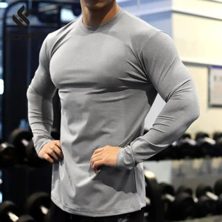 T-shirt col rond manches longues en polyester à séchage rapide · 1