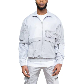 Men's zip-up cargo polyester joggers · 2