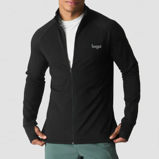 Herren-Jacke aus Polyester/Spandex mit langen Ärmeln und Reißverschluss · 1