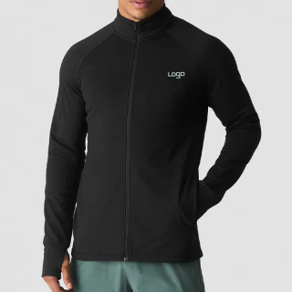 Herren-Jacke aus Polyester/Spandex mit langen Ärmeln und Reißverschluss · 2