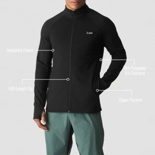 Herren-Jacke aus Polyester/Spandex mit langen Ärmeln und Reißverschluss · 4