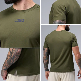Men's quick-dry lightweight cotton/spandex T-shirt · 2