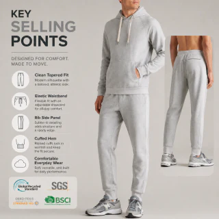 Men's cotton/polyester joggers · 3