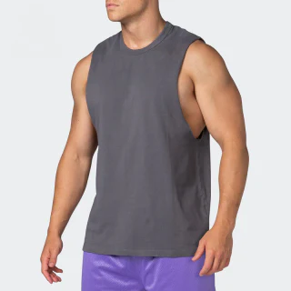 Men's heavyweight acid-wash sleeveless cotton tank top · 4
