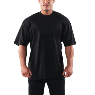 Camiseta masculina oversized de algodão pesado · 1