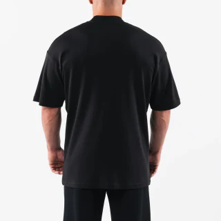 Camiseta masculina oversized de algodão pesado · 2