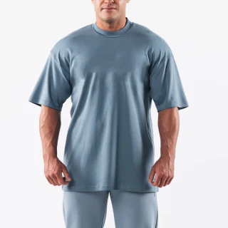 Camiseta masculina oversized de algodão pesado · 3