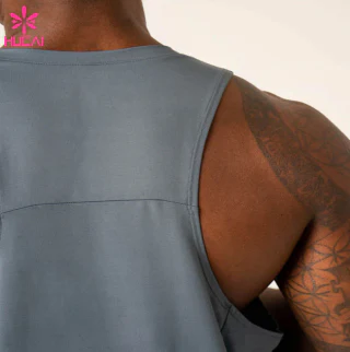 Custom Wholesale Athletic Cotton Spandex Breathable Gym tank Top for Men · 3