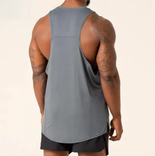 Custom Wholesale Athletic Cotton Spandex Breathable Gym tank Top for Men · 4