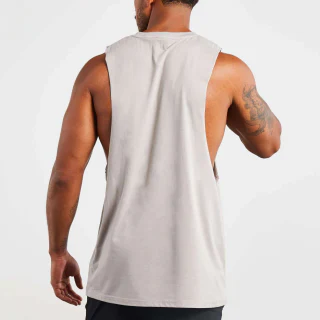 Camisetas sin mangas respirables del gimnasio de Spandex del algodón atlético al por mayor de encargo para los hombres · 3