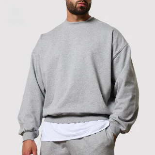 Sweat homme ras de cou oversize boxy en coton/polyester · 1