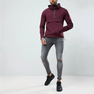 Sweat à capuche homme slim demi-zippé en coton · 3