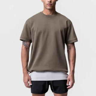 Camiseta masculina oversized de algodão pesado · 6