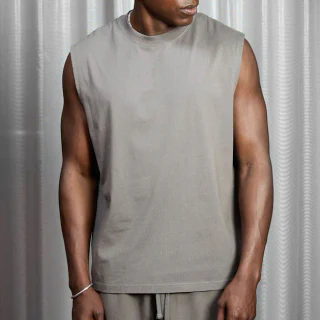 Schnell trocknendes, ärmelloses Tanktop aus Baumwolle/Polyester für Herren · 1