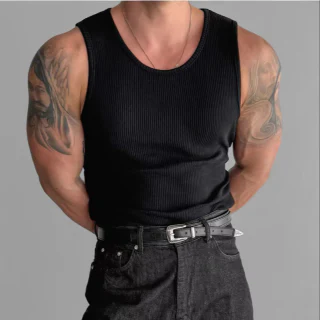 เสื้อกล้ามผ้าฝ้ายแขนกุดผู้ชาย · 230 GSM · 2