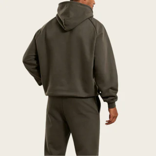 Felpa con cappuccio oversize da uomo in cotone/poliestere raglan pesante · 3
