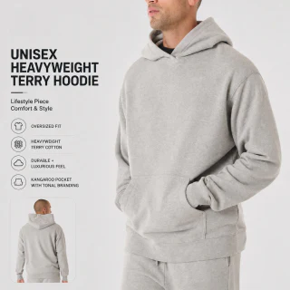 Sudadera con capucha unisex extragrande de algodón pesado · 2