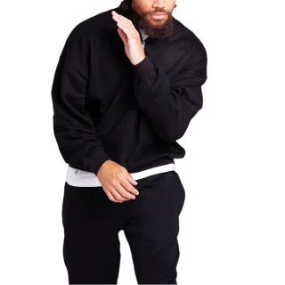 Moletom masculino oversized de algodão/poliéster com zíper · 2