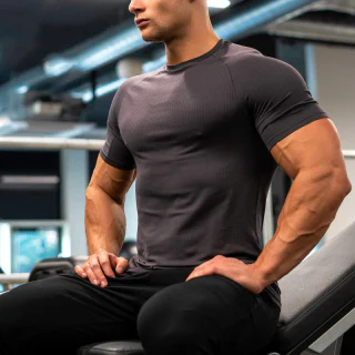 T-shirt da uomo in spandex ad asciugatura rapida · 2