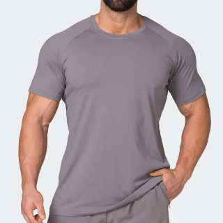 Custom Polyester Spandex Quick Dry Blank Mens Tapered Fashion T Shirt · 1