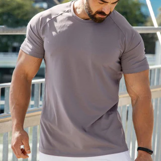 Custom Polyester Spandex Quick Dry Blank Mens Tapered Fashion T Shirt · 3