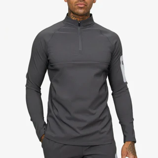 Camicia da uomo slim fit a maniche lunghe con zip a un quarto · 1