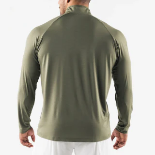 Slim-Fit-Langarm-T-Shirt für Herren mit Viertelreißverschluss · 3