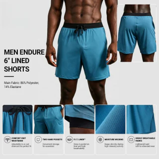 Short en polyester/élasthanne à séchage rapide pour hommes · 2