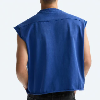 Canotta da uomo in cotone senza maniche, vestibilità boxy · 4
