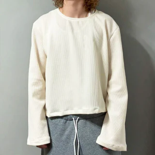 T-shirt oversize en maille gaufrée Boxy Fit en coton · 1