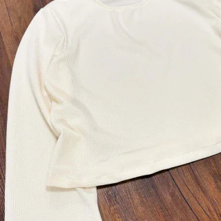 T-shirt oversize en maille gaufrée Boxy Fit en coton · 5