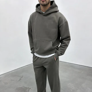 Sweat à capuche oversize en coton pour homme · 2
