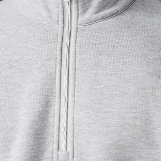 Casaco com capuz oversized de algodão com fecho de quarto para homem · 2