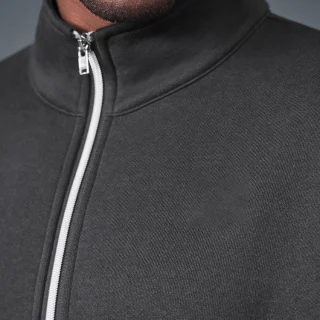 Casaco com capuz oversized de algodão com fecho de quarto para homem · 6