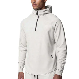 Felpa con cappuccio da uomo con zip a un quarto · 1