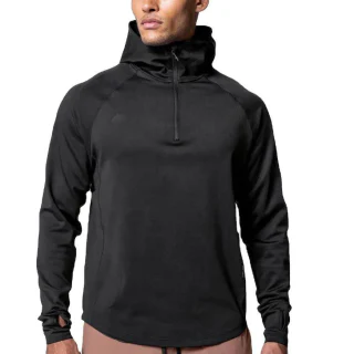 Felpa con cappuccio da uomo con zip a un quarto · 2