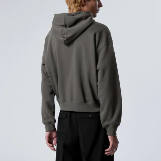 Moletom masculino oversized de algodão/poliéster com capuz e zíper pesado · 3