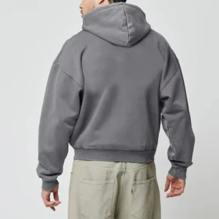 Felpa con cappuccio oversize da uomo con cerniera pesante · 2