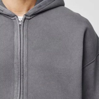 Felpa con cappuccio oversize da uomo con cerniera pesante · 4