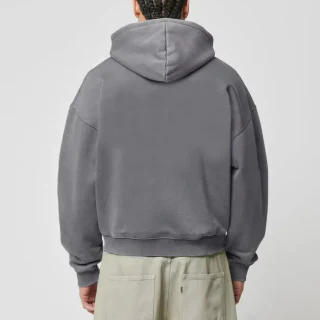 Felpa con cappuccio oversize da uomo con cerniera pesante · 5