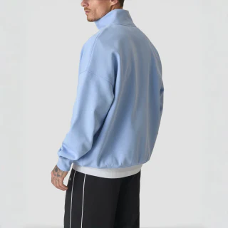 Felpa con cappuccio da uomo in cotone/poliestere con zip a un quarto · 2
