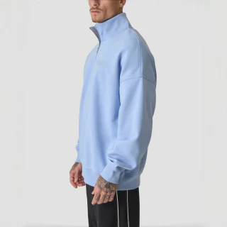 Felpa con cappuccio da uomo in cotone/poliestere con zip a un quarto · 4