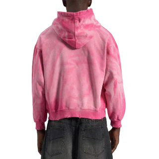 Sweat à capuche oversize homme en coton épais délavé à l'acide · 2